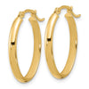 3mm Gold Oval Tube Hoop Earrings