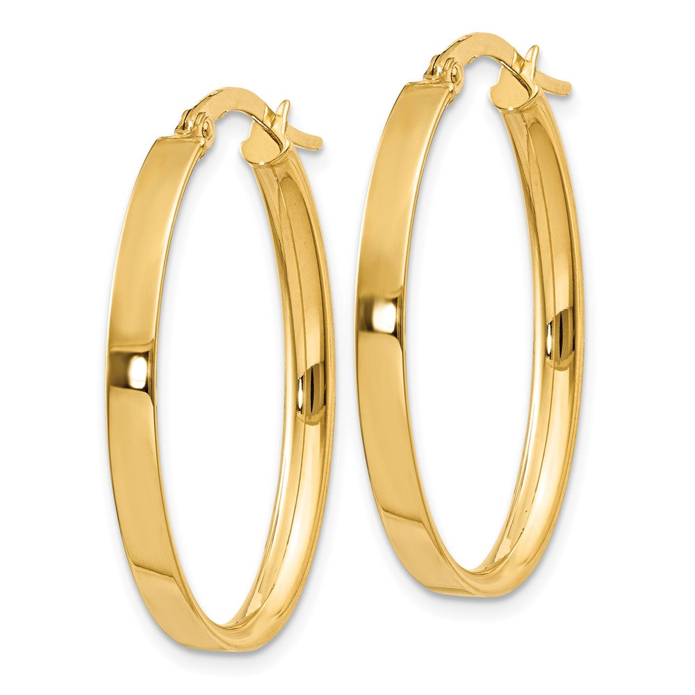 3mm Gold Oval Tube Hoop Earrings