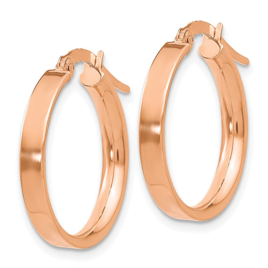 Gold Flat Square Tube Hoop Earrings