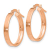 Gold Flat Square Tube Hoop Earrings