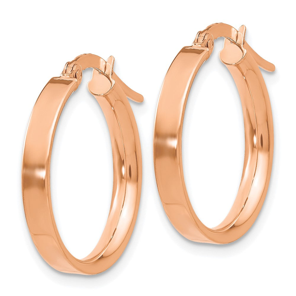 Gold Flat Square Tube Hoop Earrings