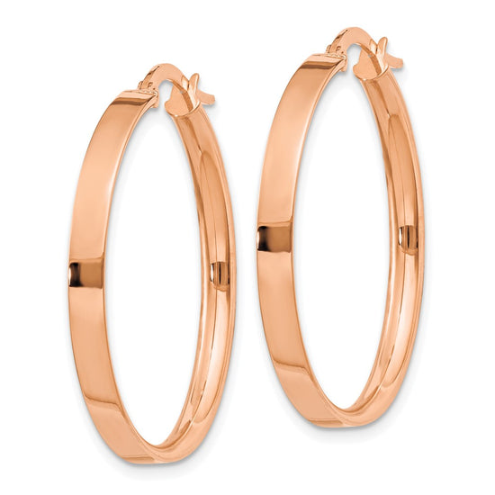 Gold Flat Square Tube Hoop Earrings