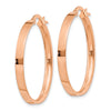 Gold Flat Square Tube Hoop Earrings