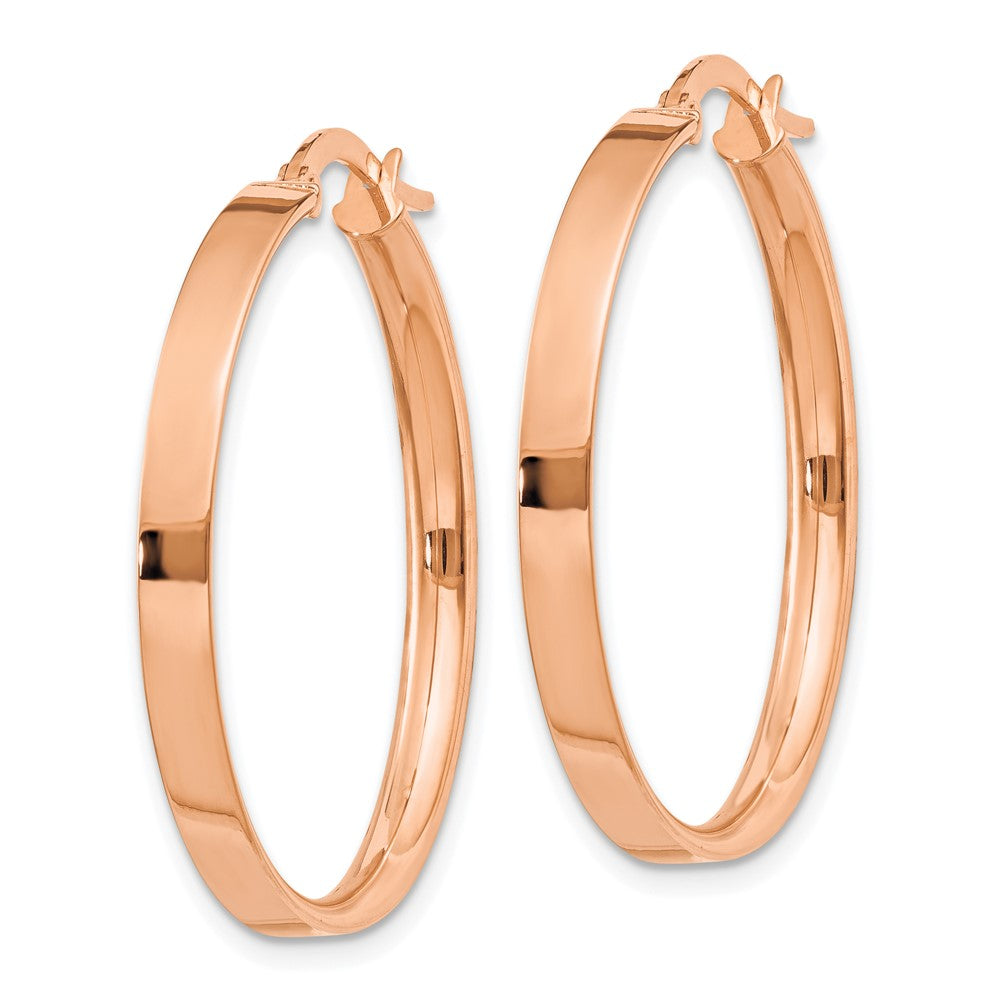 Gold Flat Square Tube Hoop Earrings