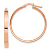 Gold Flat Square Tube Hoop Earrings