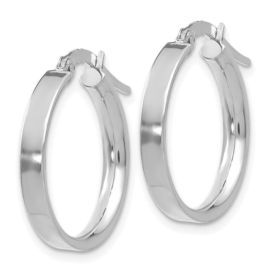 Gold Flat Square Tube Hoop Earrings