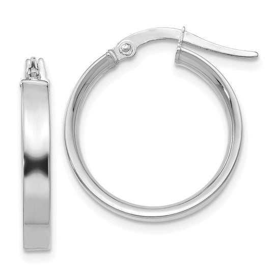 Gold Flat Square Tube Hoop Earrings