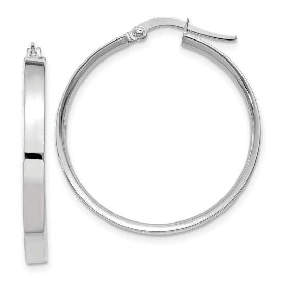 Gold Flat Square Tube Hoop Earrings