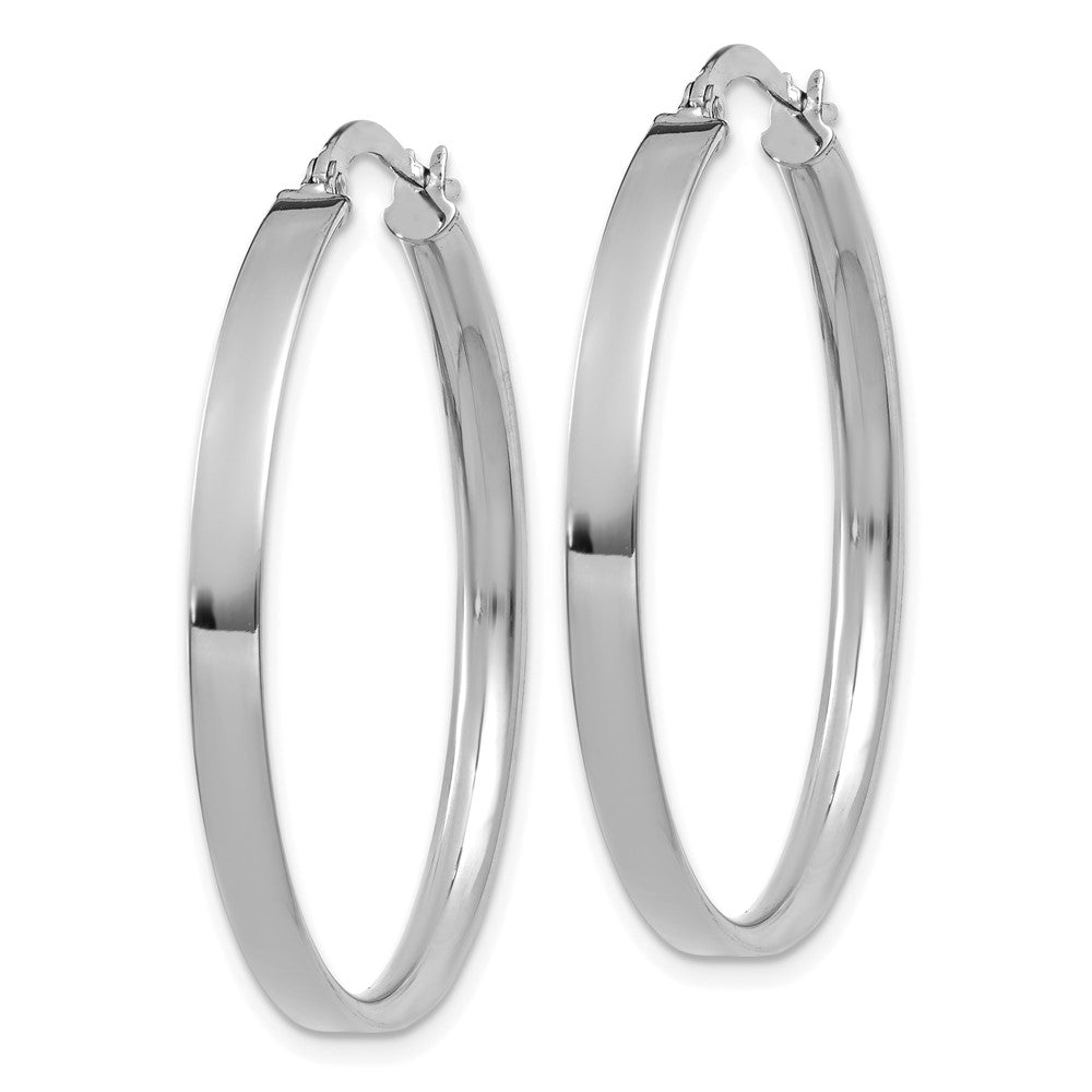 Gold Flat Square Tube Hoop Earrings