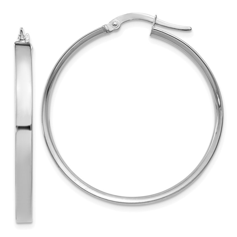 Gold Flat Square Tube Hoop Earrings