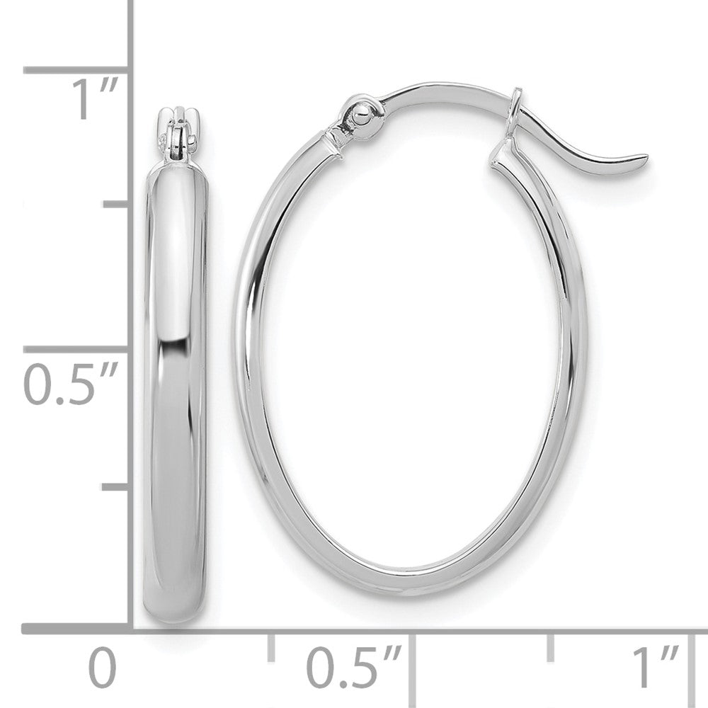3mm Gold Oval Tube Hoop Earrings
