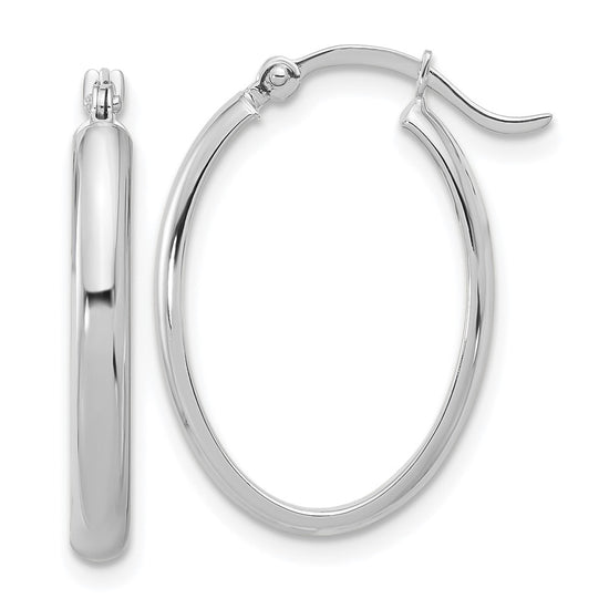 3mm Gold Oval Tube Hoop Earrings