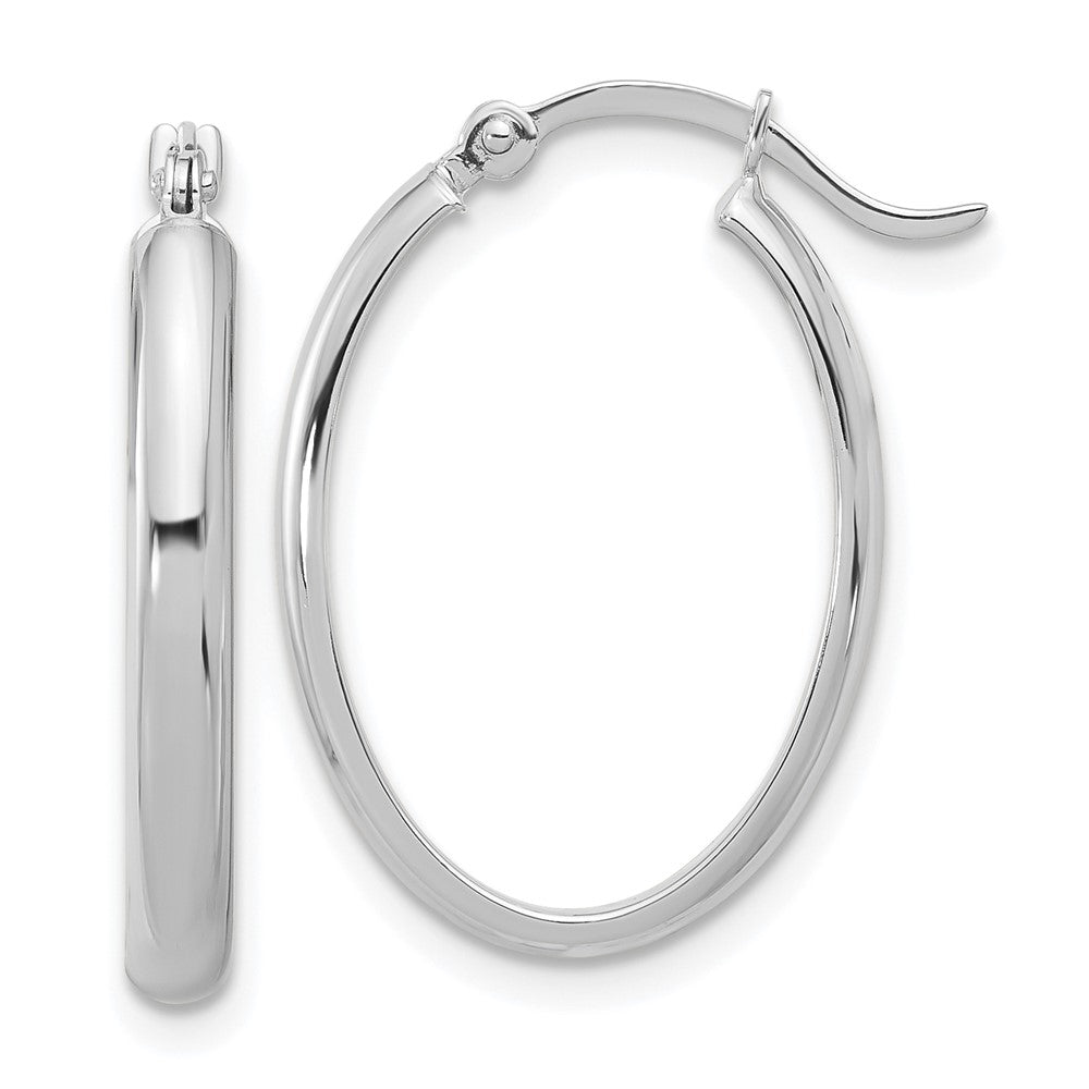 3mm Gold Oval Tube Hoop Earrings