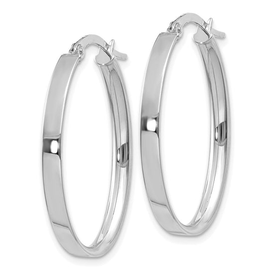 3mm Gold Oval Tube Hoop Earrings
