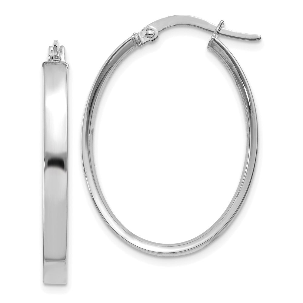 3mm Gold Oval Tube Hoop Earrings