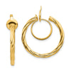 14K 2.25x24mm Polished Twisted Tube Hoop Non-pierced Earrings