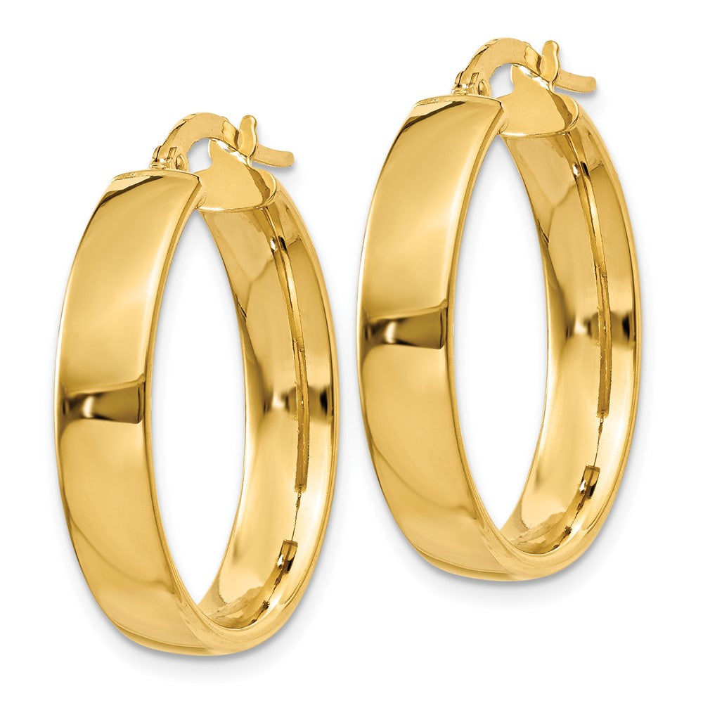 Gold Half Round Tube Hoop Earrings