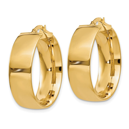 Gold Half Round Tube Hoop Earrings