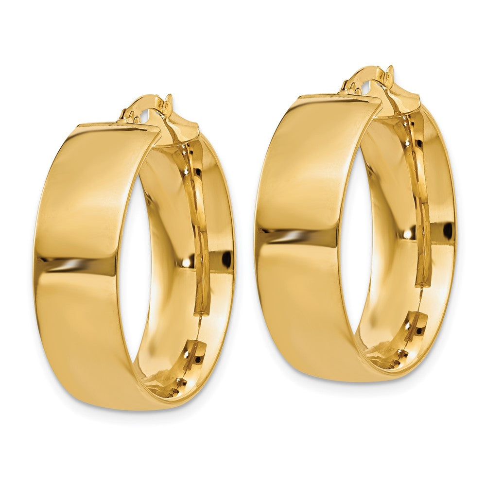 Gold Half Round Tube Hoop Earrings