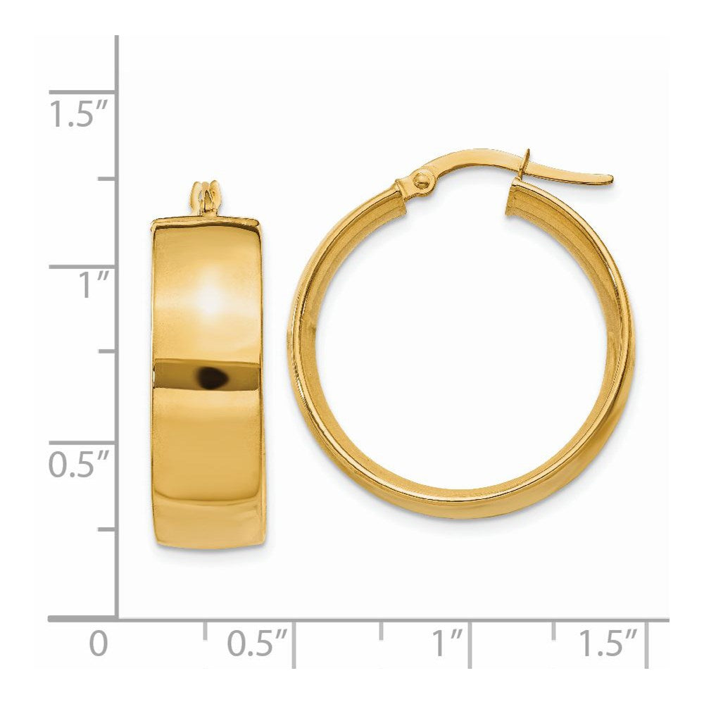 Gold Half Round Tube Hoop Earrings