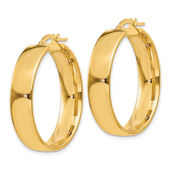 Gold Half Round Tube Hoop Earrings