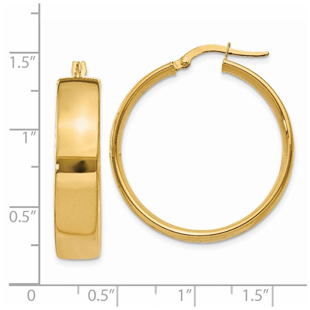 Gold Half Round Tube Hoop Earrings
