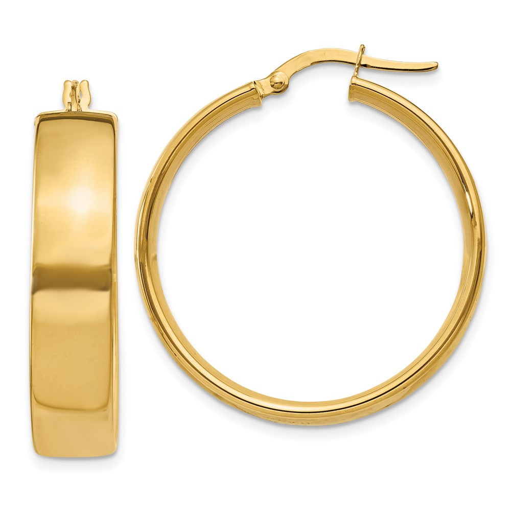 Gold Half Round Tube Hoop Earrings