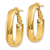 Gold Half Round Tube Oval Omega Back Hoop Earrings