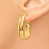 Gold Half Round Tube Oval Omega Back Hoop Earrings