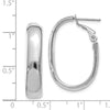 Gold Half Round Tube Oval Omega Back Hoop Earrings