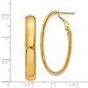 Gold Half Round Tube Oval Omega Back Hoop Earrings