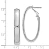 Gold Half Round Tube Oval Omega Back Hoop Earrings