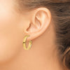 Gold Half Round Tube Omega Back Hoop Earrings