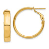 14k 5x24mm Polished Flat Tube Omega Back Hoop Earrings