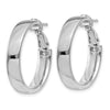 14k White Gold 5x24mm Polished Flat Tube Omega Back Hoop Earrings