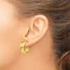Gold Half Round Tube Omega Back Hoop Earrings