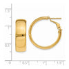Gold Half Round Tube Omega Back Hoop Earrings