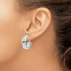 Gold Half Round Tube Omega Back Hoop Earrings