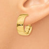 Gold Half Round Tube Omega Back Hoop Earrings