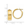 Gold Half Round Tube Omega Back Hoop Earrings