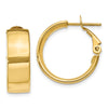 14k 6.75x19mm Polished Flat Tube Omega Back Hoop Earrings