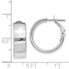 Gold Half Round Tube Omega Back Hoop Earrings