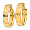 Gold Half Round Tube Omega Back Hoop Earrings