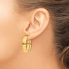 Gold Half Round Tube Omega Back Hoop Earrings