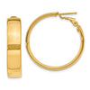 Gold Half Round Tube Omega Back Hoop Earrings