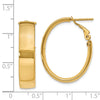 Gold Half Round Tube Oval Omega Back Hoop Earrings