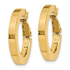 Gold Square Tube Omega Back Hoop Earrings