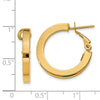 14k 3x21mm Square Tube Round Hoop Earrings