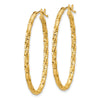 2mm Gold Twisted Diamond-cut Hoop Earrings