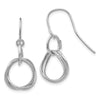 Gold Oval Twisted Dangle Shepard Hook Earrings
